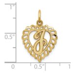 14k Heart Letter J Charm - Image 4