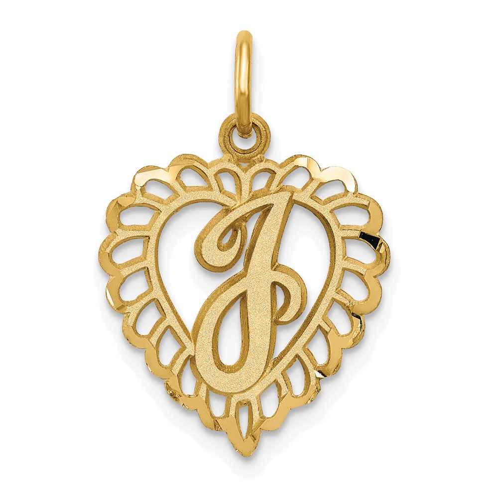 C568J.jpg 14k Heart Letter J Charm - Image 1