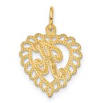 14k Heart Letter K Charm - Image 3
