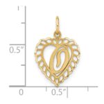 14k Heart Letter O Charm - Image 4