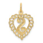 14k Heart Letter S Charm - Image 4