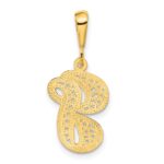 14KY Polished Script Filigree Letter G Initial Pendant - Image 3