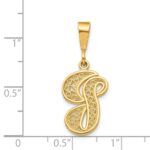 14KY Polished Script Filigree Letter G Initial Pendant - Image 4