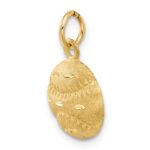 14k Satin Diamond-cut Baseball Charm - Image 5