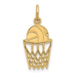 14k Basketball in Net Charm
