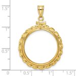 Wideband Distinguished Coin Jewelry 14k Polished Wide Twisted Wire 22.0mm x 1.9mm Screw Top Coin Bezel Pendant - Image 4