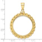 Wideband Distinguished Coin Jewelry 14k Polished Wide Twisted Wire 27.0mm x 2.35mm Screw Top Coin Bezel Pendant - Image 4