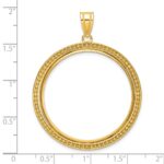 Wideband Distinguished Coin Jewelry 14k Polished and Beaded 32.7mm Prong Coin Bezel Pendant - Image 4