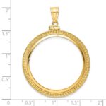 Wideband Distinguished Coin Jewelry 14k Polished and Beaded 32.7mm x 3.00mm Screw Top Coin Bezel Pendant - Image 4