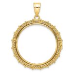 Wideband Distinguished Coin Jewelry 14k Polished Fancy 27.0mm Prong Coin Bezel Pendant