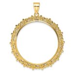 Wideband Distinguished Coin Jewelry 14k Polished Fancy 32.7mm Prong Coin Bezel Pendant