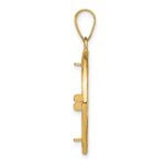 Wideband Distinguished Coin Jewelry 14k Polished and Diamond-cut Fancy Wire 16.5mm Prong Coin Bezel Pendant - Image 2