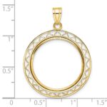 Wideband Distinguished Coin Jewelry 14k Polished Fancy Wire 22.0mm Prong Coin Bezel Pendant - Image 4