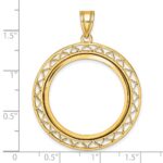 Wideband Distinguished Coin Jewelry 14k Polished Fancy Wire 27.0mm Prong Coin Bezel Pendant - Image 4