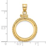 Wideband Distinguished Coin Jewelry 14k Polished Casted Rope 16.5mm x 1.35mm Screw Top Coin Bezel Pendant - Image 4