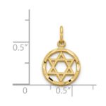 14k Solid Polished Star of David in Circle Charm - Image 4