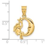 14K Angel, Moon and Star Pendant - Image 4
