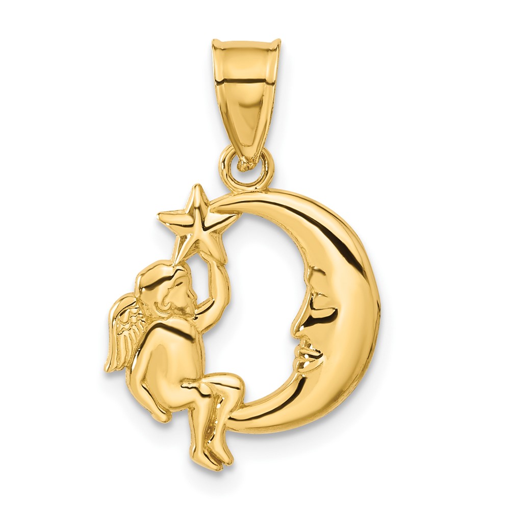 C906.jpg 14K Angel, Moon and Star Pendant - Image 1