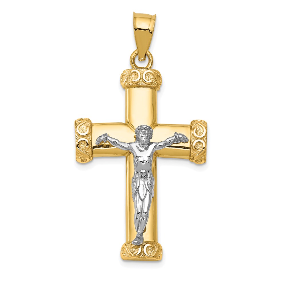 C960.jpg 14k Two-tone Crucifix Pendant - Image 1