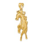 14k Large Satin Diamond-cut Horse Pendant - Image 4