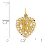 14k 18 in Heart Charm - Image 4
