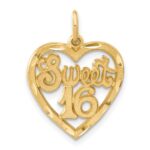 14k SWEET 16 in Heart Charm