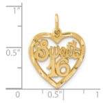 14k SWEET 16 in Heart Charm - Image 4