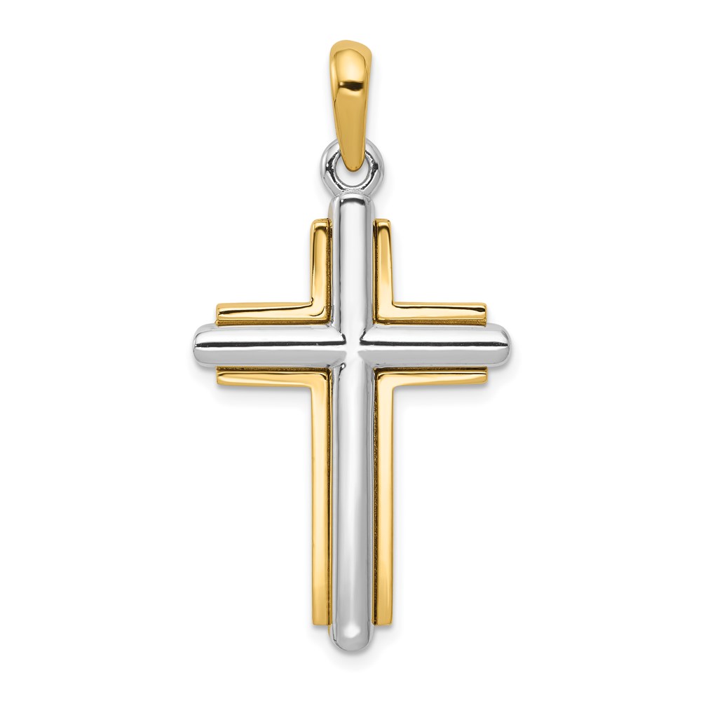 CG10.jpg 14k Two-tone Cross Pendant - Image 1