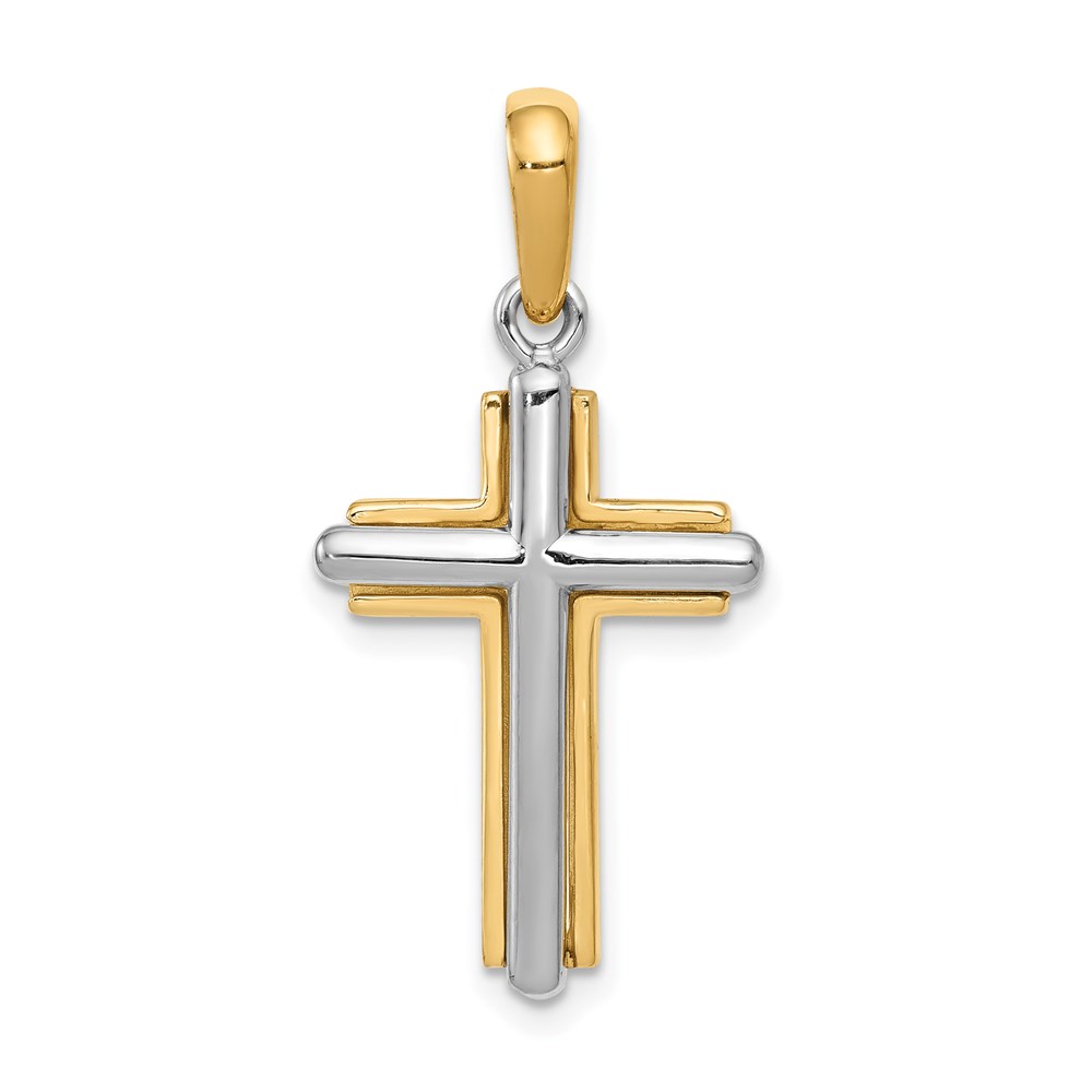 CG11.jpg 14k Two-tone Cross Pendant - Image 1