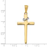14K Two-Tone Cross with Crown of Thorns Pendant - Image 4
