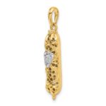 14K and White Rhodium 3-D Mezuzah with Shin Charm - Image 5