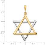 14k Two-tone Large Cut-out Star Of David Pendant - Image 4