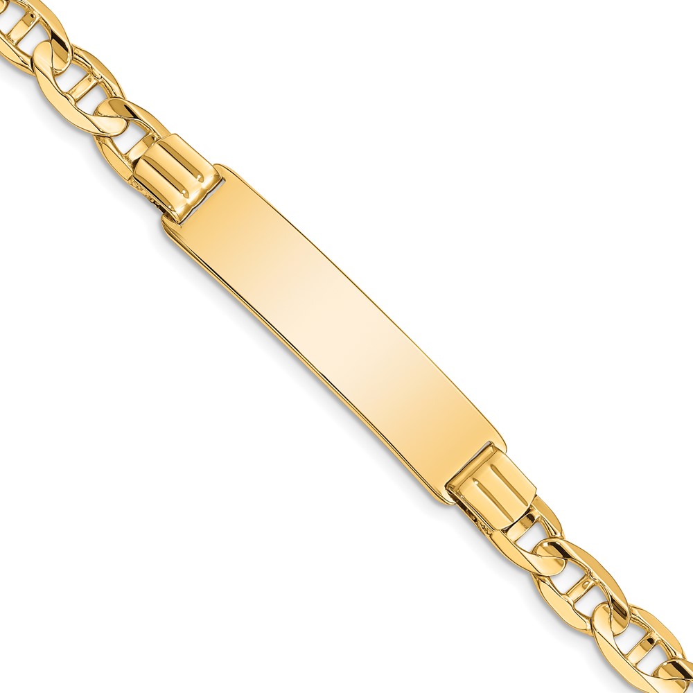 CGL180ID-8.jpg 14k Polished Solid Chain/Solid Plate Anchor Link 37x10mm Plate ID Bracelet - Image 1