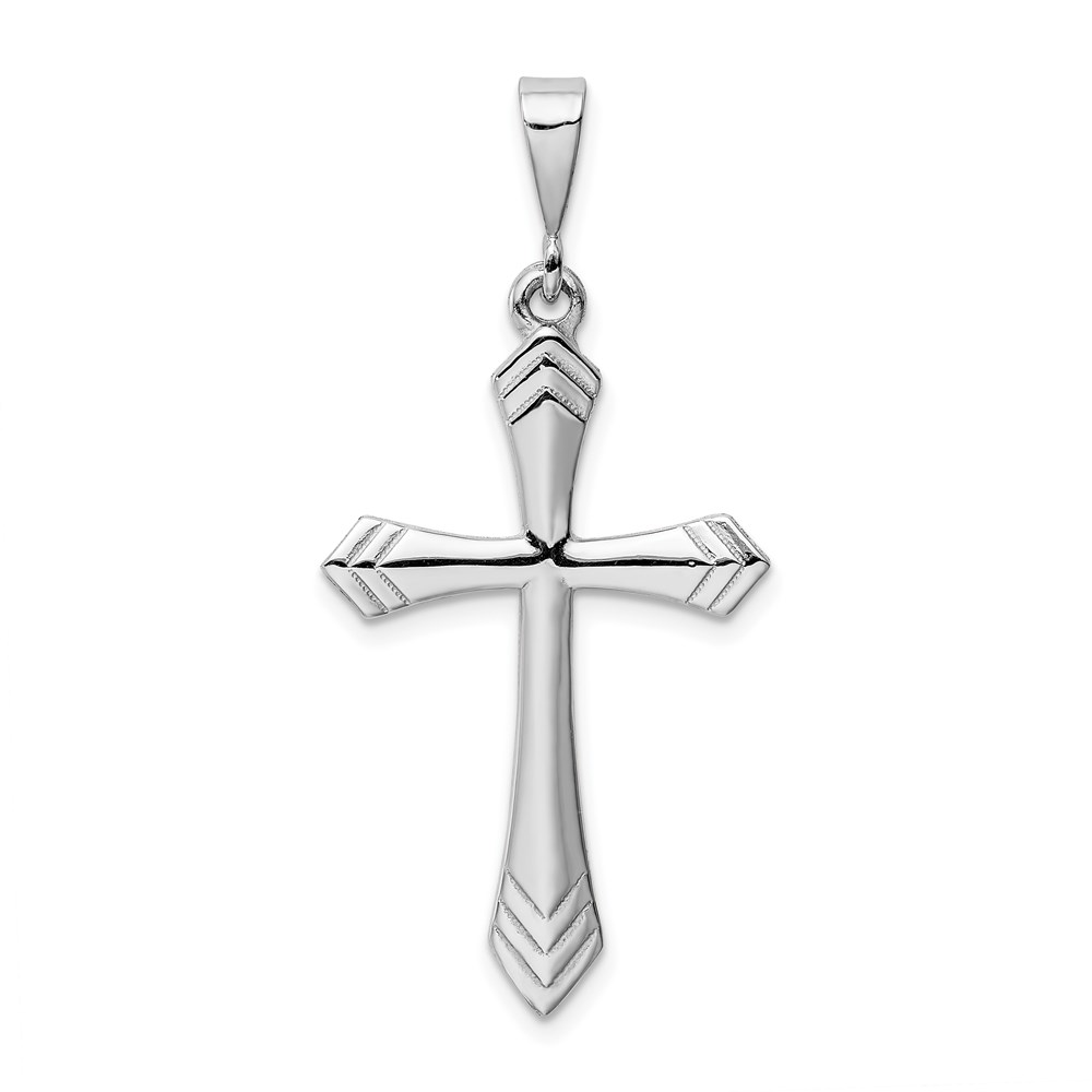 CH126.jpg 14k White Gold Passion Cross Pendant - Image 1