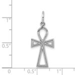 14k White Gold Ankh Cross Charm - Image 3