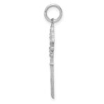 14k White Gold Diamond-cut Heart Key Charm - Image 2