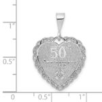 14k White Gold Reversible 50th ANNIVERSARY / OUR LOVE GROWS STRONGER EVERY YEAR Charm - Image 3