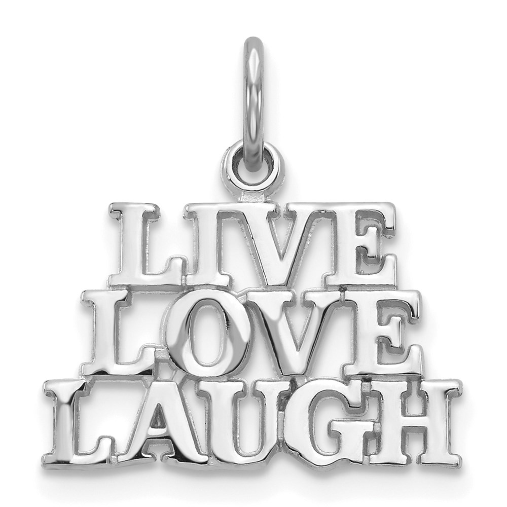 D1092.jpg 14K White Gold Polished LIVE LOVE LAUGH Charm - Image 1