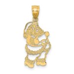 14k Polished Cut-out Santa Charm