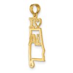 14k Solid I HEART AL Alabama State Pendant - Image 5