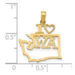 14k Solid I HEART WA Washington State Pendant - Image 4