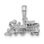 14K White Gold 3-D Miniature Train Charm - Image 4