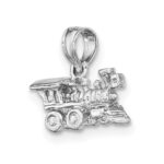 14K White Gold 3-D Miniature Train Charm - Image 5