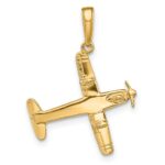 14k 3-D Low-Wing Airplane Pendant - Image 5