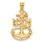 14k United States Navy USN Anchor Pendant