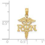 14k Polished R.N. Registered Nurse Pendant - Image 3