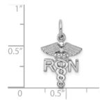 14k White Gold RN Registered Nurse Charm - Image 3