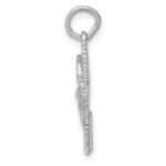 14k White Gold Satin Diamond-cut Comb and Scissors Charm - Image 2