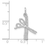 14k White Gold Satin Diamond-cut Comb and Scissors Charm - Image 3