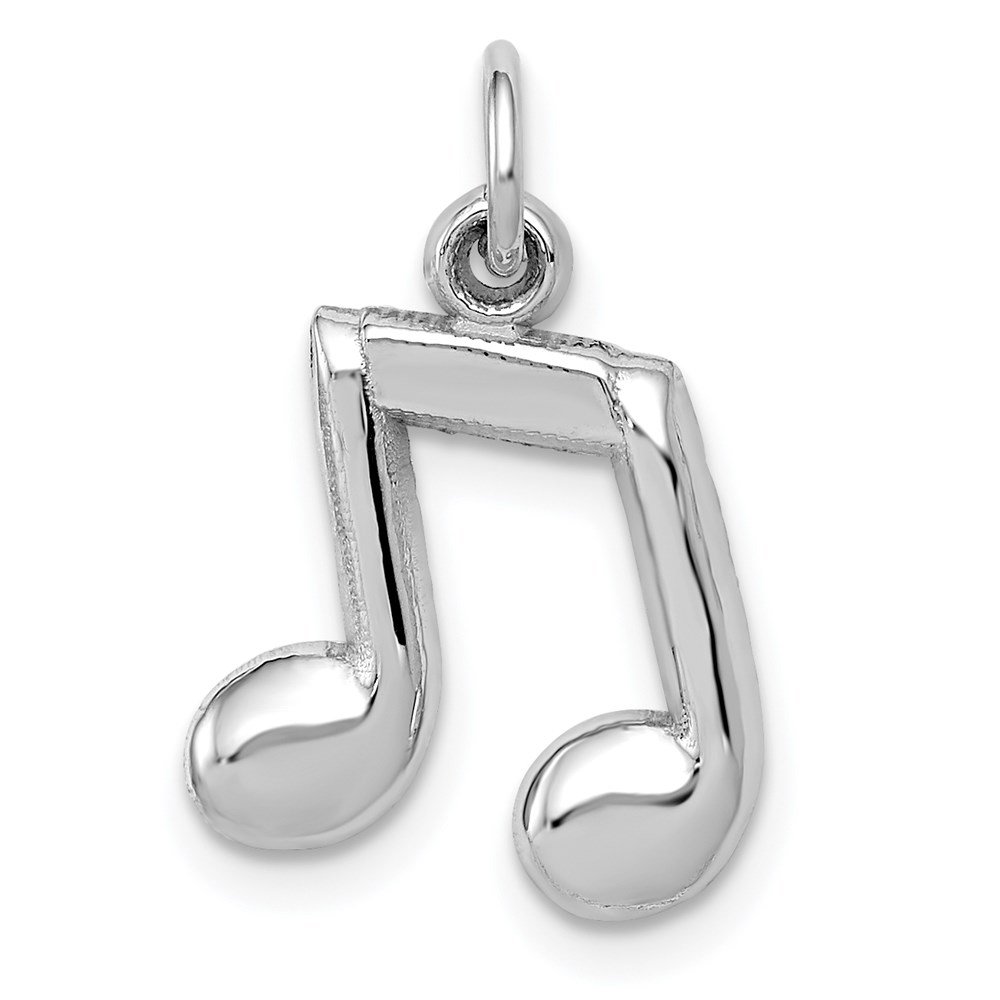 D1255.jpg 14K White Gold Polished Musical Notes Charm - Image 1